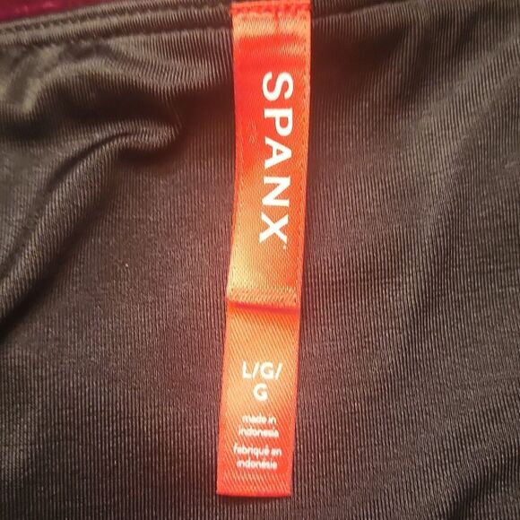 Spanx Women's Burgundy Velvet Velour Leggings Size L - Picture 6 of 10